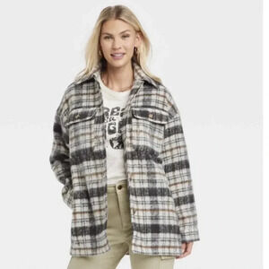 Universal Thread Brushed Plaid Shacket size medium